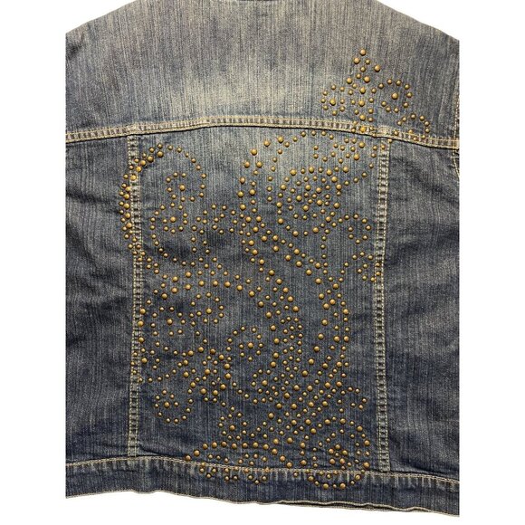 Chico's Women's Denim Jean Jacket Studded Design Button Closure XL Chico's 3 - Picture 4 of 8